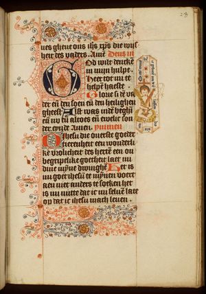 Christ-child with Instruments of the Passion: cross, scourge and reed