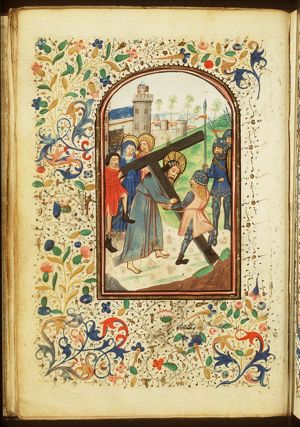 The carrying of the cross: Christ bears the cross