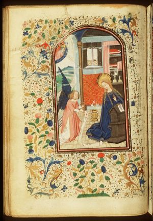 The Annunciation: Gabriel announces Christ's birth to Mary