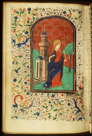 St. Barbara holding a book and a palm