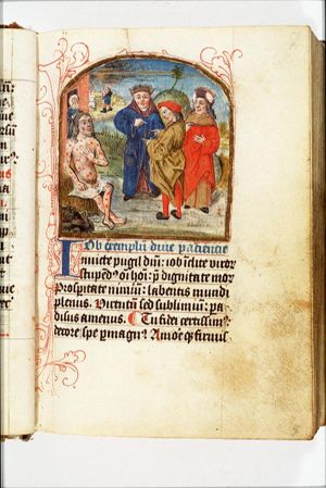 Job on the dung-hill visited by his friends