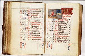 October: a man treading grapes; Scorpio