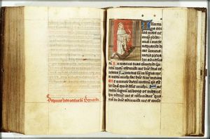 St. Bernard of Clairvaux holding a crozier, chaining the devil
