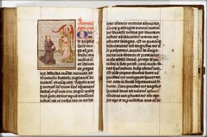 Kneeling donor, with guardian angel