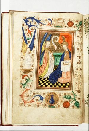The Annunciation: Gabriel announces Christ's birth to Mary