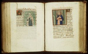 St. Bartholomew holding a knife and a book