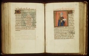St. Denis (Dionysius) of Paris holding a crozier and a book
