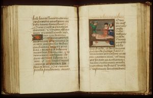 The martyrdom of St. Erasmus of Formiae: his bowels are wound on to a windlass