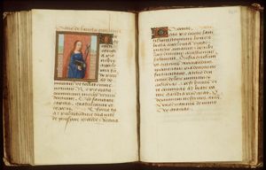 St. Apollonia of Alexandria holding a book and a tooth in pincers