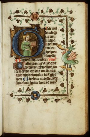 A female saint holding a book
