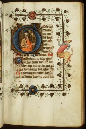 A male saint (St. Thomas?) holding a lance or spear