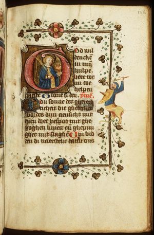 St. Dorothea of Caesarea holding a palm and a rose