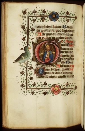 An apostle (St. Jude Thaddaeus?) holding a club(?) and a book