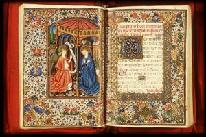 The Annunciation: Gabriel announces Christ's birth to Mary