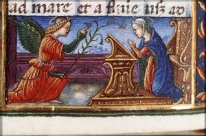 The Annunciation: Gabriel announces Christ's birth to Mary