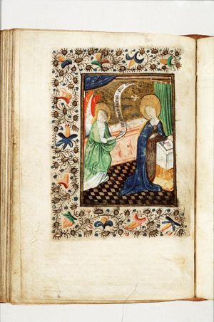 The Annunciation: Gabriel announces Christ's birth to Mary