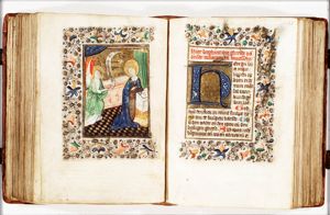 The Annunciation: Gabriel announces Christ's birth to Mary