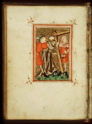 The carrying of the cross: Christ bears the cross