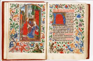 The Annunciation: Gabriel announces Christ's birth to Mary