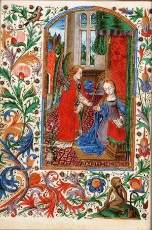 The Annunciation: Gabriel announces Christ's birth to Mary