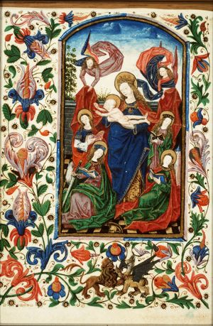 Mary with the Christ-child, St. Agnes of Rome, St. Lucy of Syracuse, St. Barbara and St. Catherine of Alexandria