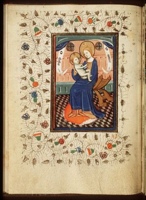 Madonna: seated, holding the Christ-child