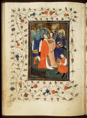 The arrest of Christ: the kiss of Judas; the ear of Malchus cut off by St. Peter