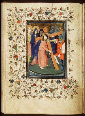 The carrying of the cross: Christ bears the cross
