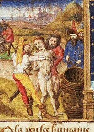 The death of M. Atilius Regulus: he is enclosed in a nail-studded barrel by the Carthaginians