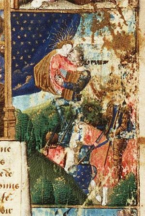 Numa Pompilius meets (marries) the nymph Egeria at night