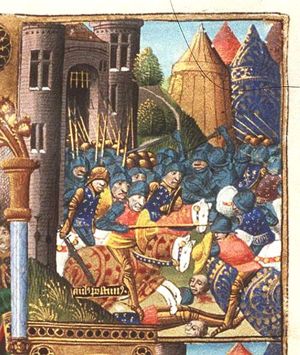 Aulus Postumius Tubertus the Younger charging the enemy against the orders of his father