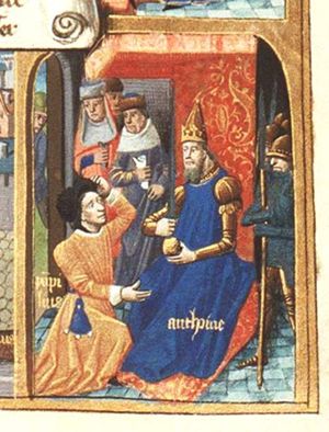 Caius Popilius Laenas asks Mark Anthony to prosecute, search and kill Cicero