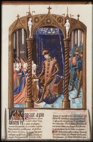 Marcius Coriolanus is met by his wife and his mother: they entreat him not to fight anymore
