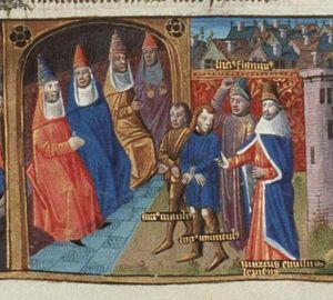 Lucius Minucius Myrtilus and Lucius Manlius are handed over by Marcus Aemilius Lepidus and Lucius Flaminius to Carthago, because they maltreated Carthaginians