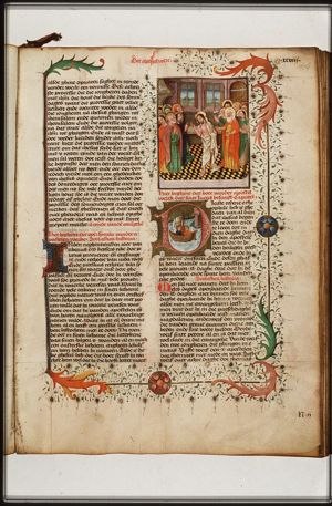 Christ appears to the apostles gathered behind locked doors