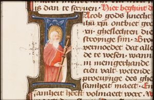 St. James the Less holding a staff