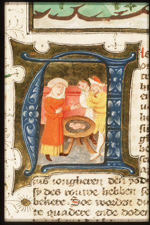 The Jewess Mary shows the Roman soldiers the half-eaten body of her child