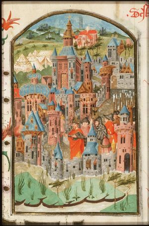 Emperor Titus entering burning Jerusalem