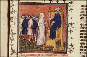 Faecenia Hispala before the consul Postumius