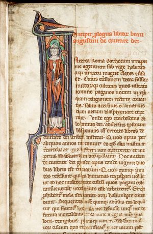 St. Augustine, Bishop of Hippo, holding a crozier