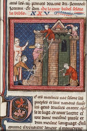 Nimrod supervising the building of the Tower of Babel