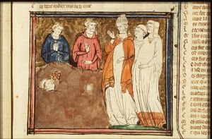 Legend of the lewd clerk of Chartres (lying dead with a flower in his mouth)