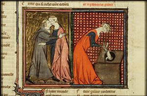 Legend of the woman of Rome, having a child of her own son (1st of 2): they kiss