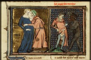 Legend of the Burgundian pilgrim Girard, possessed by the devil and cutting off his member