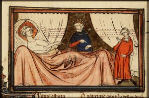 Legend of the Knight Marshal asking the king to take care of his son