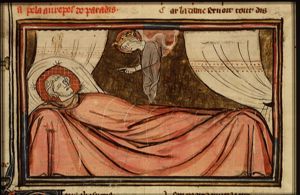 Legend of the convert invited by Mary to the heavenly banquet