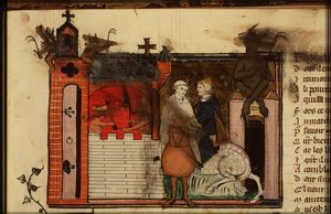 Legend of the monk who saw devils on the pinnacles of the castle