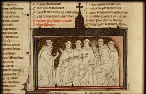Legend of the clerk restrained by a miracle for robbing his abbey