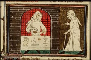 Legend of the hermit with salt on his bread