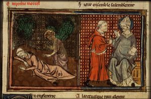 Legend of the priest committing a deadly sin and saved by Mary
